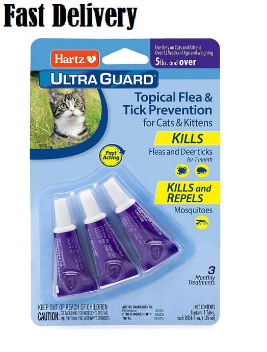 Hartz UltraGuard Topical Flea & Tick Prevention for Cats and Kittens - 3 Monthly