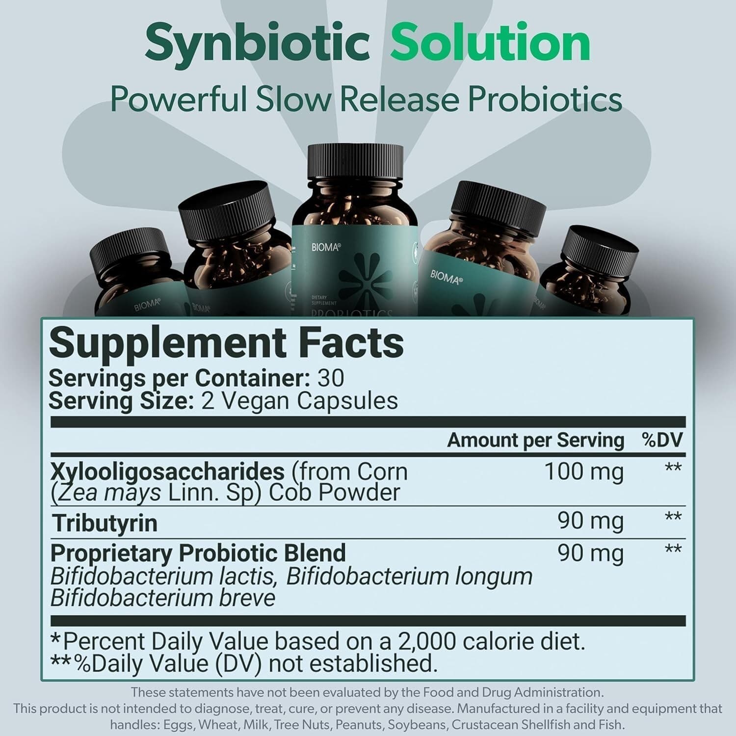 3 Pack BIOMA Probiotics Digestive Health Gut Support for Men & Women 60 Capsules 4