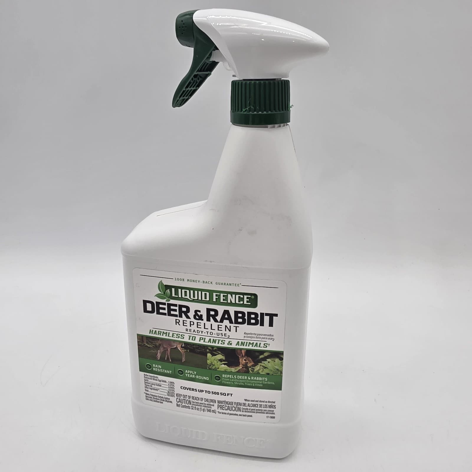 Liquid Fence Deer & Rabbit Repellent 2 PACK! Ready-to-Use, 32-Ounce, 64oz Total 4