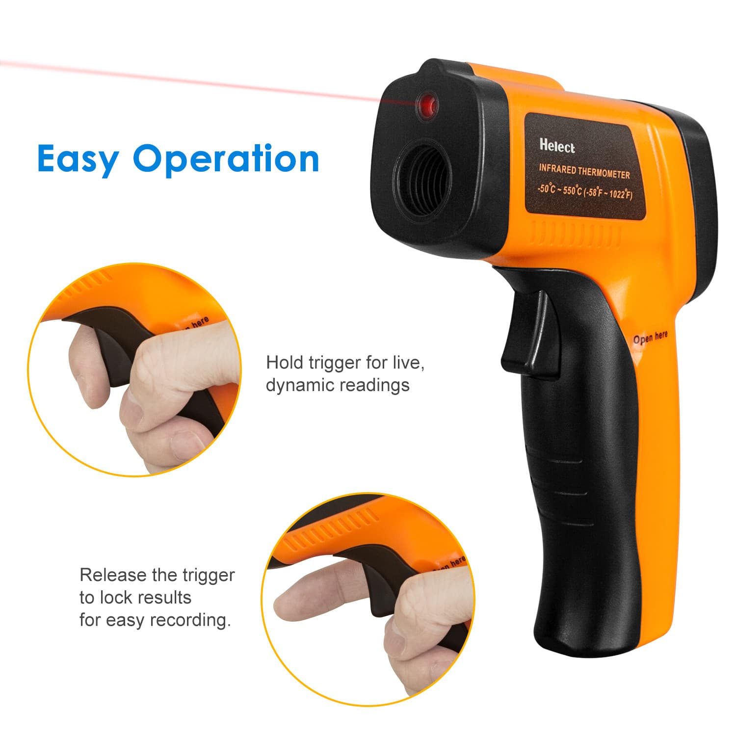 Helect (NOT for Human) Infrared Thermometer, Non-Contact Laser Temperature Gun 4