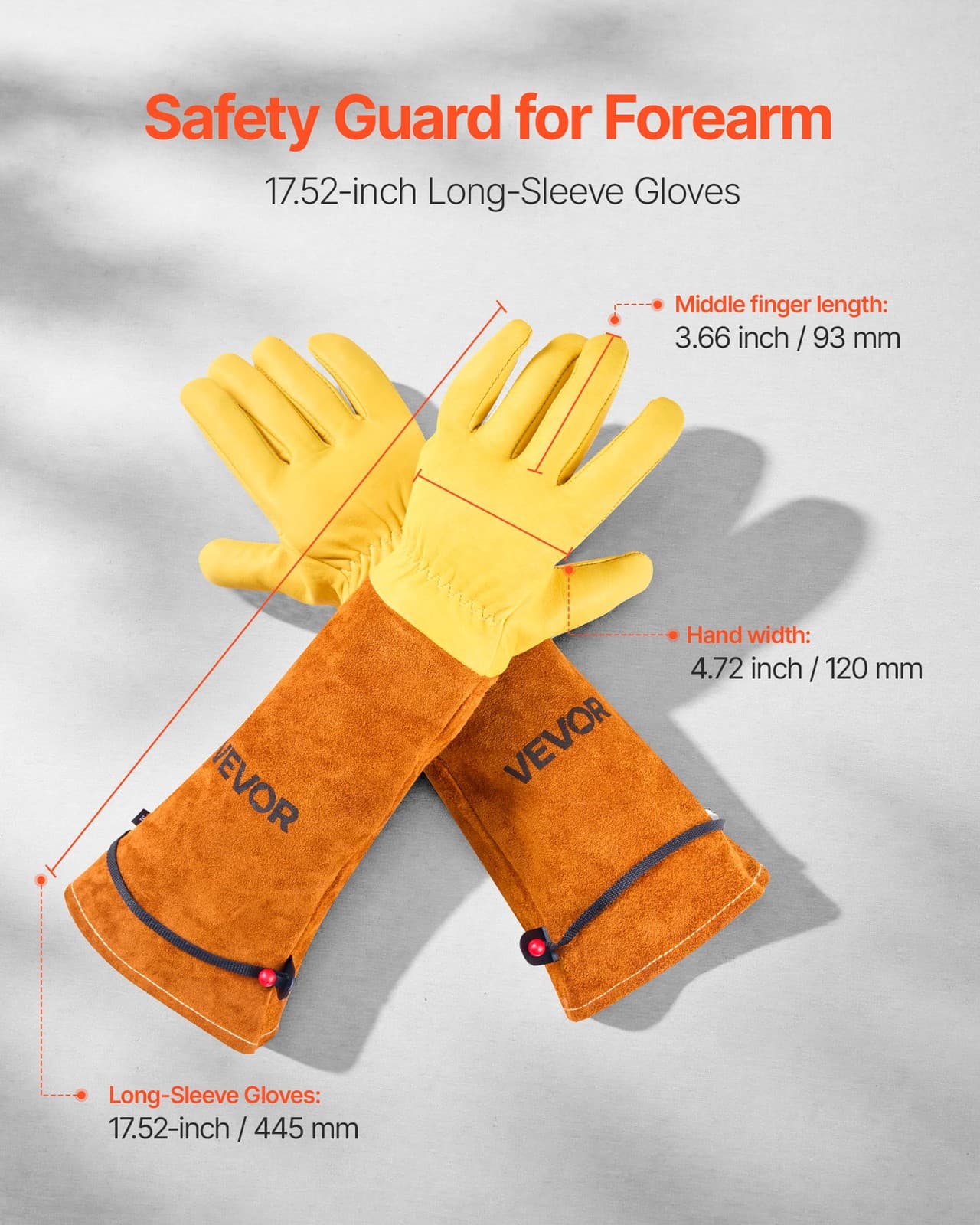 VEVOR Gardening Gloves Thorn Proof Long Leather Rose Pruning Gloves Men & Women 3