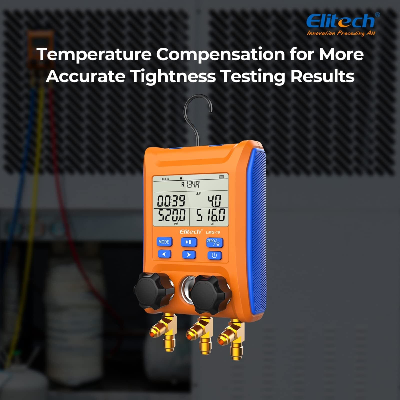 Elitech WJL-6000S HVAC Refrigerant Leak Detector+LMG-10 Digital Manifold Gauge 5