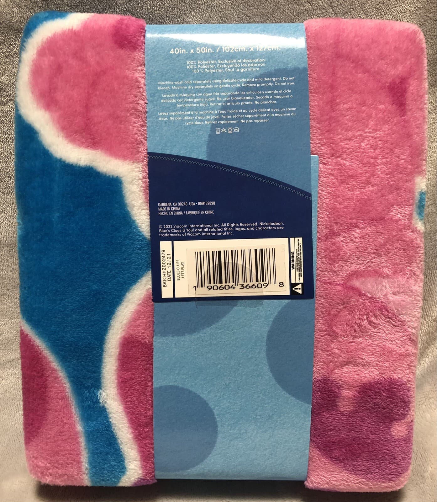 NEW Nickelodeon Blues Clues LET'S PLAY Kids Silky Soft Throw Blanket 40in x 50in 5