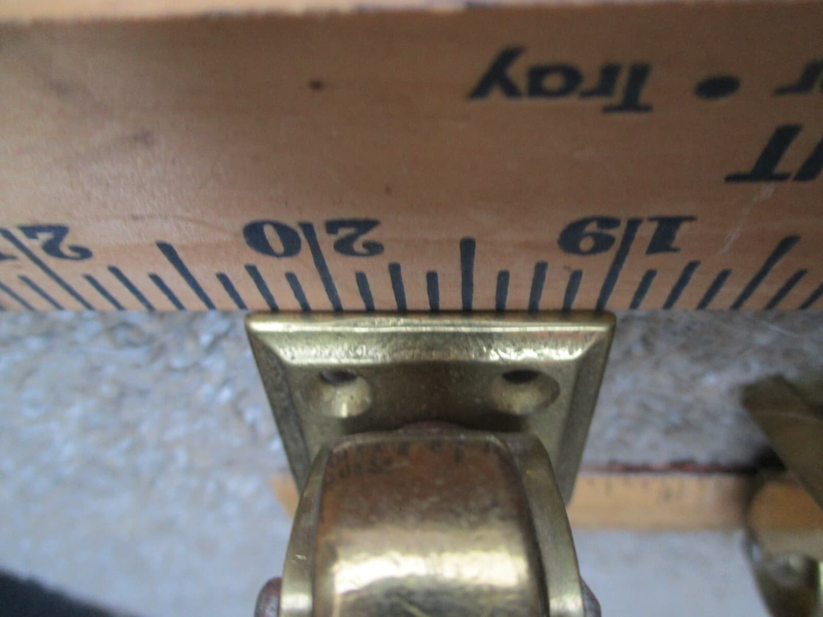 4 Antique Brass Swivel Square Cup Heavy Casters Metal Wheel NOS 6