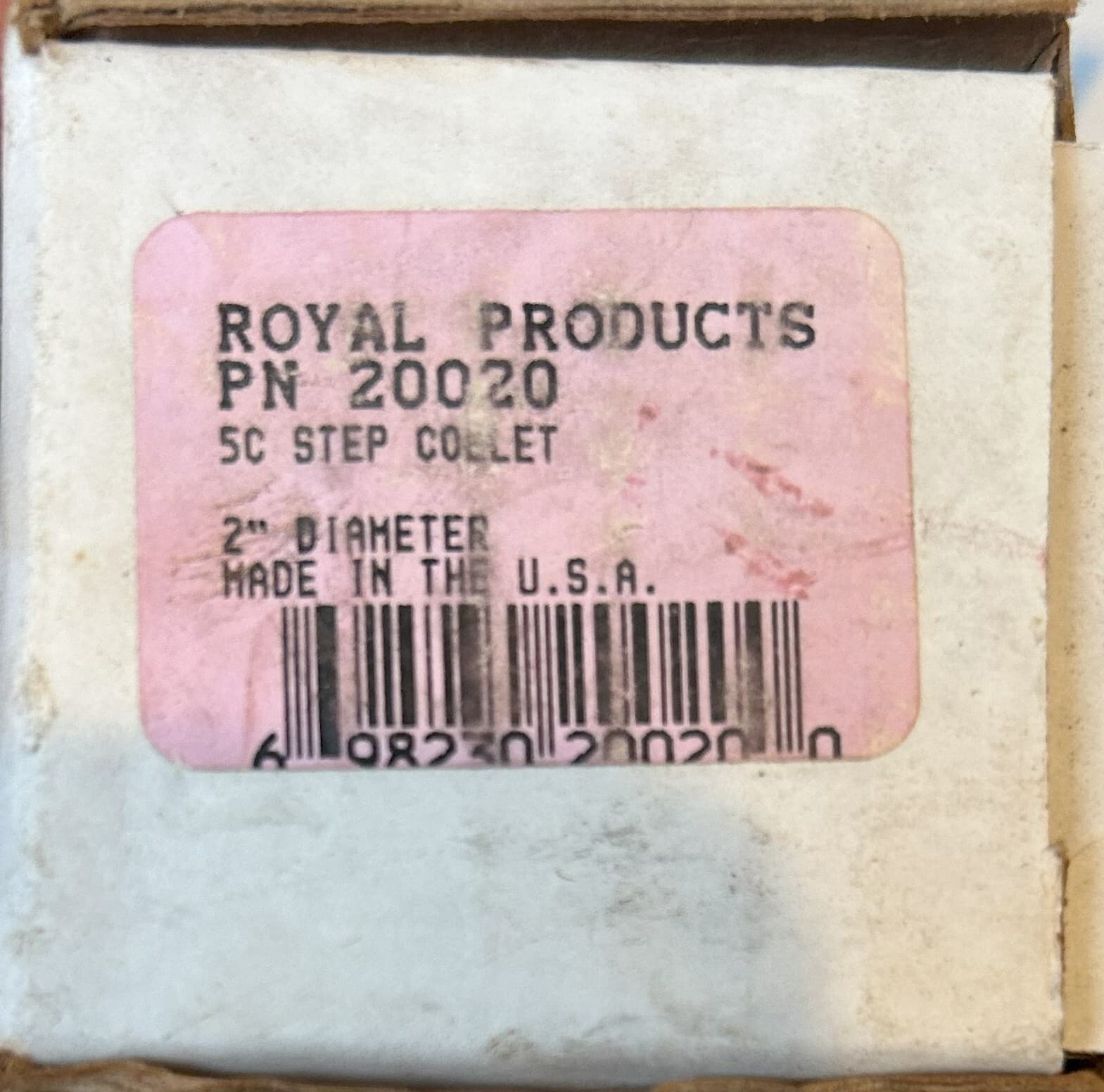 Royal Products P/N 20020 5C Step Collet 2" Diameter 2