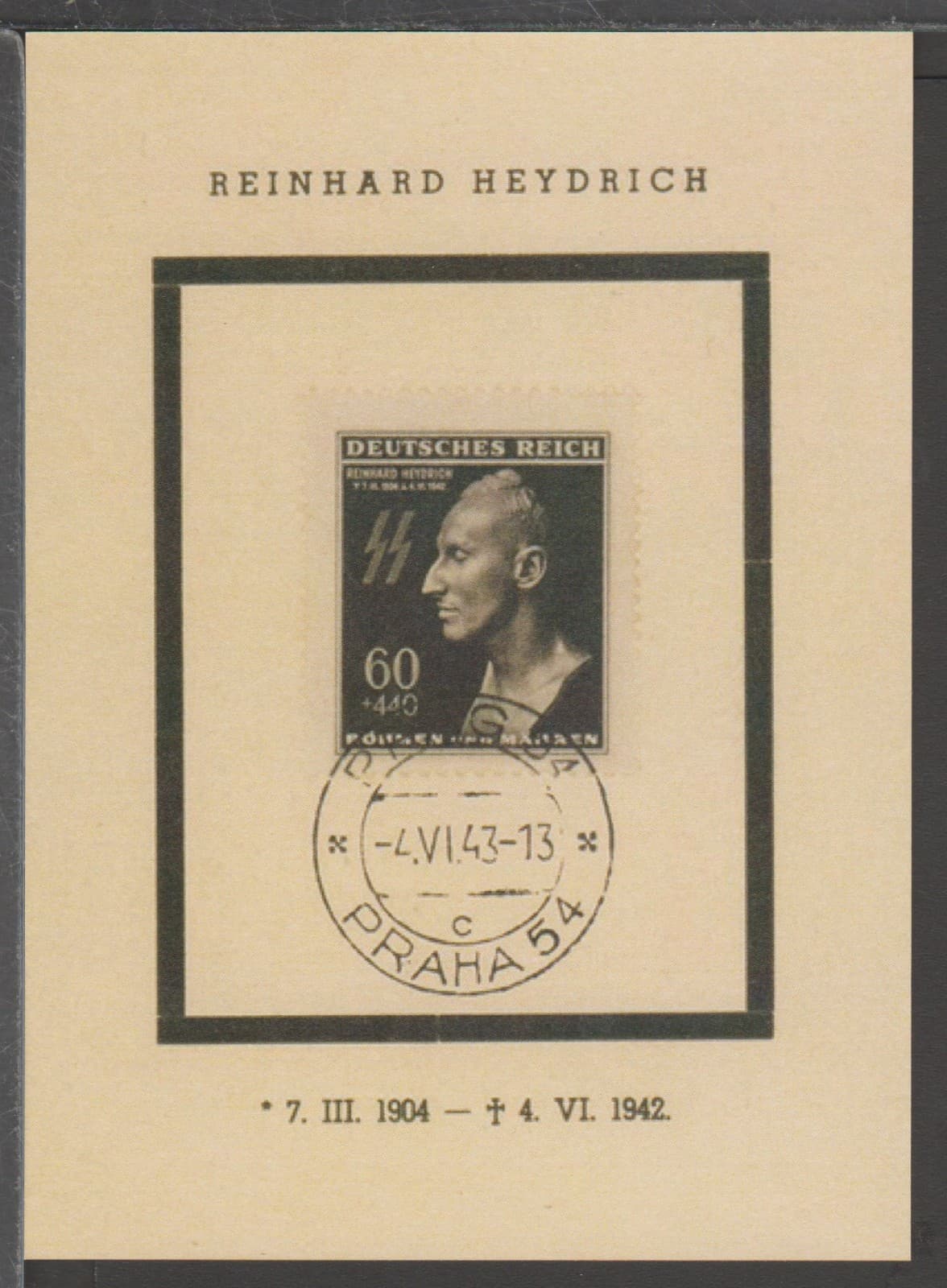 ✔️ GERMANY 3. Reich Reinhard Heydrich SIGNATURE RARE POSTCARD REPRODUCTION 2