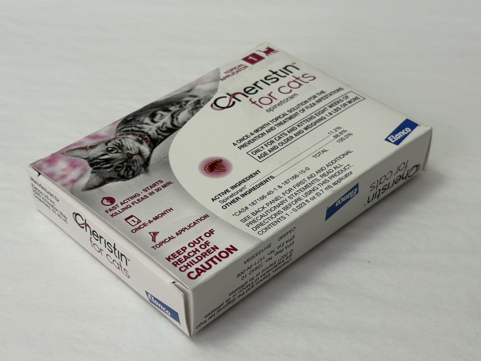 New Cheristin Flea Treatment & Prevention for Cats | Fast acting 1 Application 4