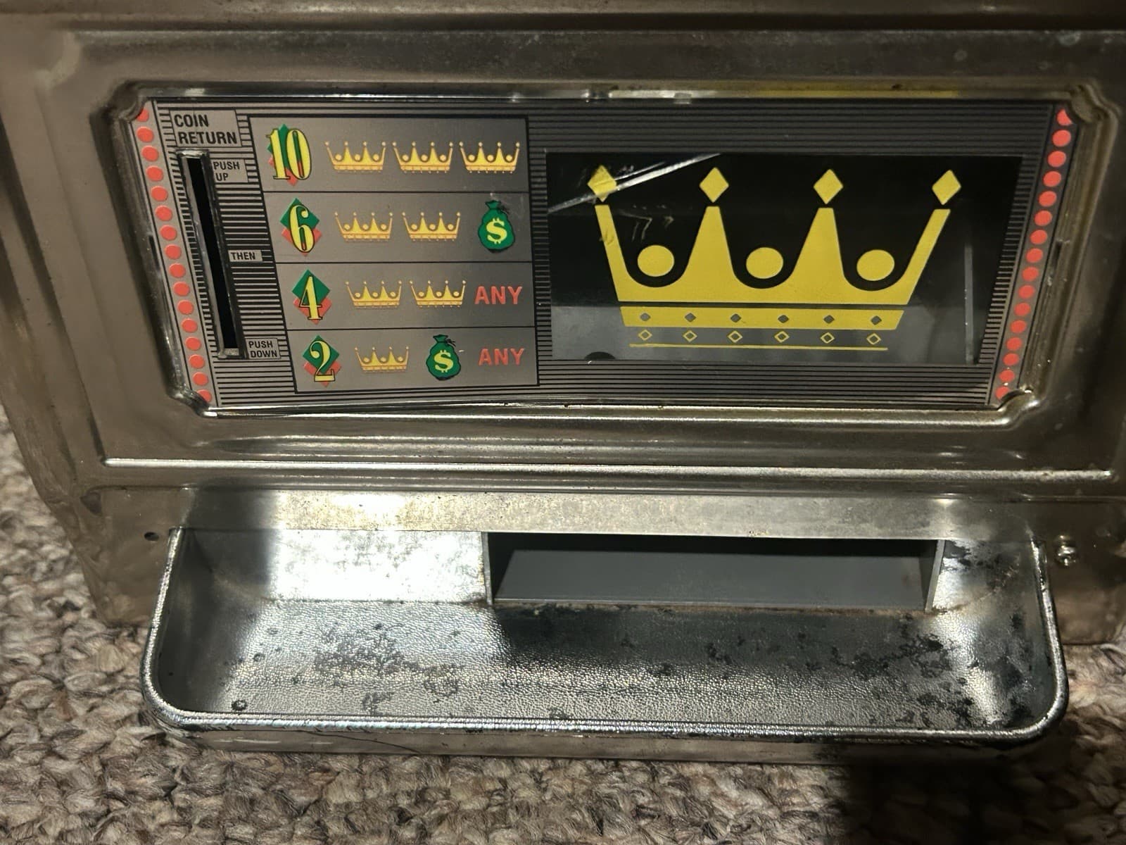 Vintage Waco Casino Crown Novelty Slot Machine Quarters 25 CentJapan READ VIDEO 4