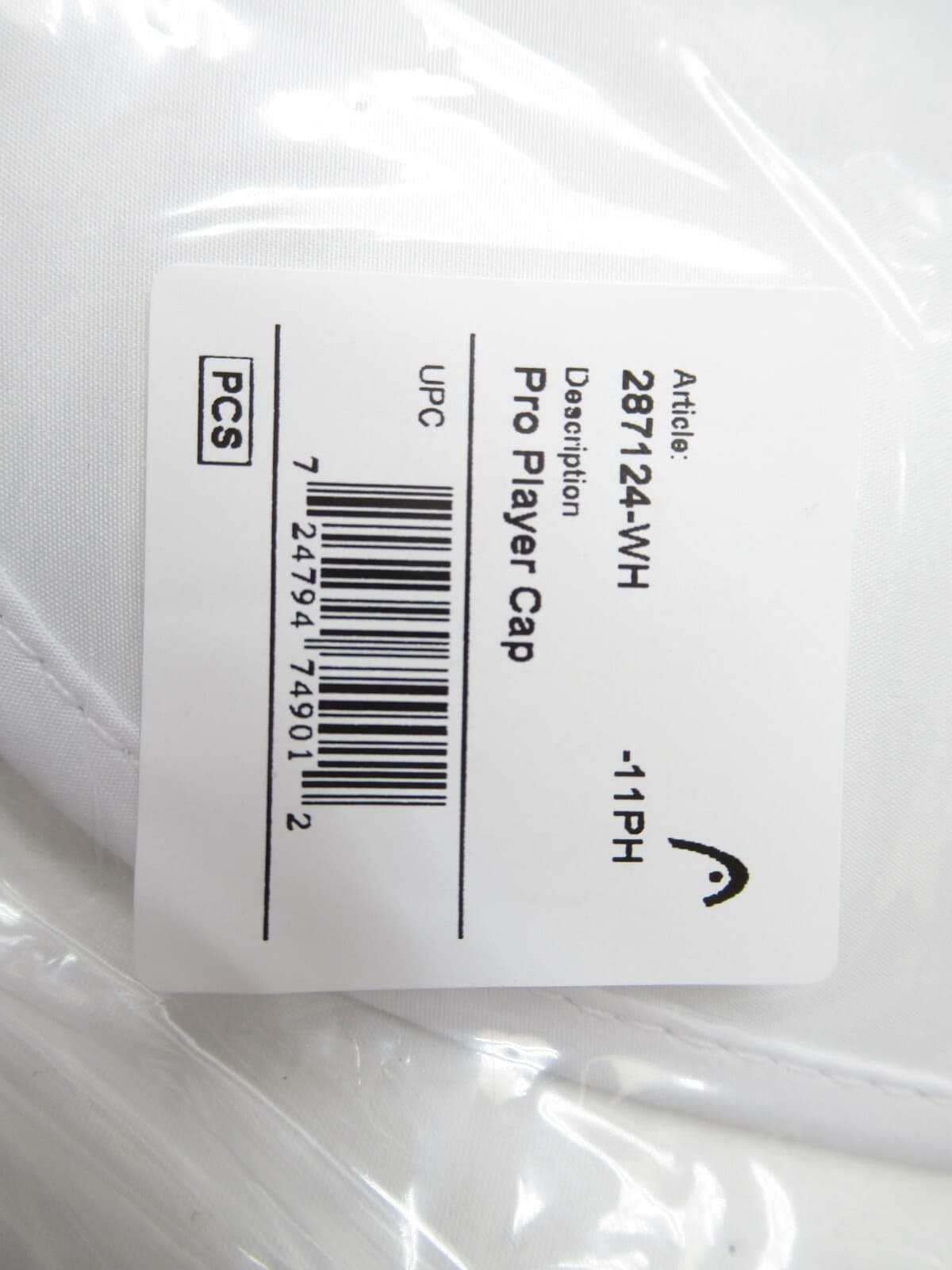 2024 UNISEX HEAD PRO PLAYER ADJUSTABLE TENNIS CAP (WHITE) #287124-WH 3