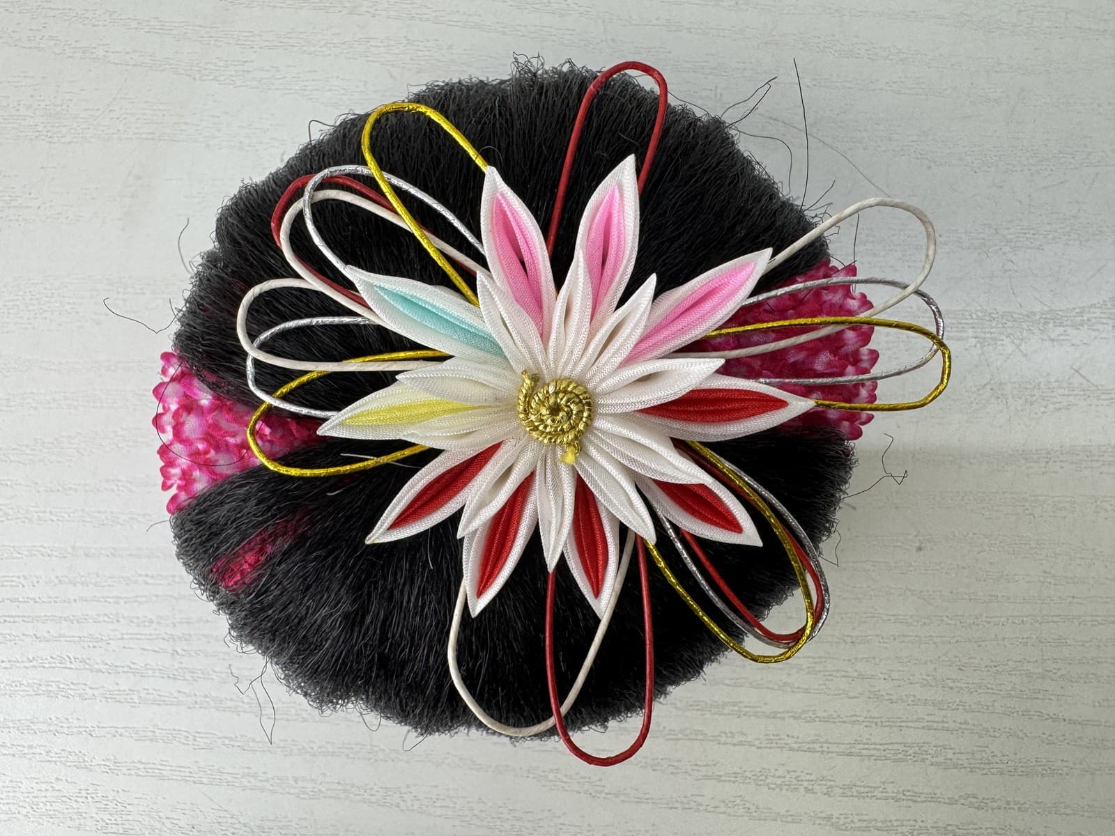 Y9681 KANZASHI Hair stick accessory ornament hairpin box Japan antique kimono 3