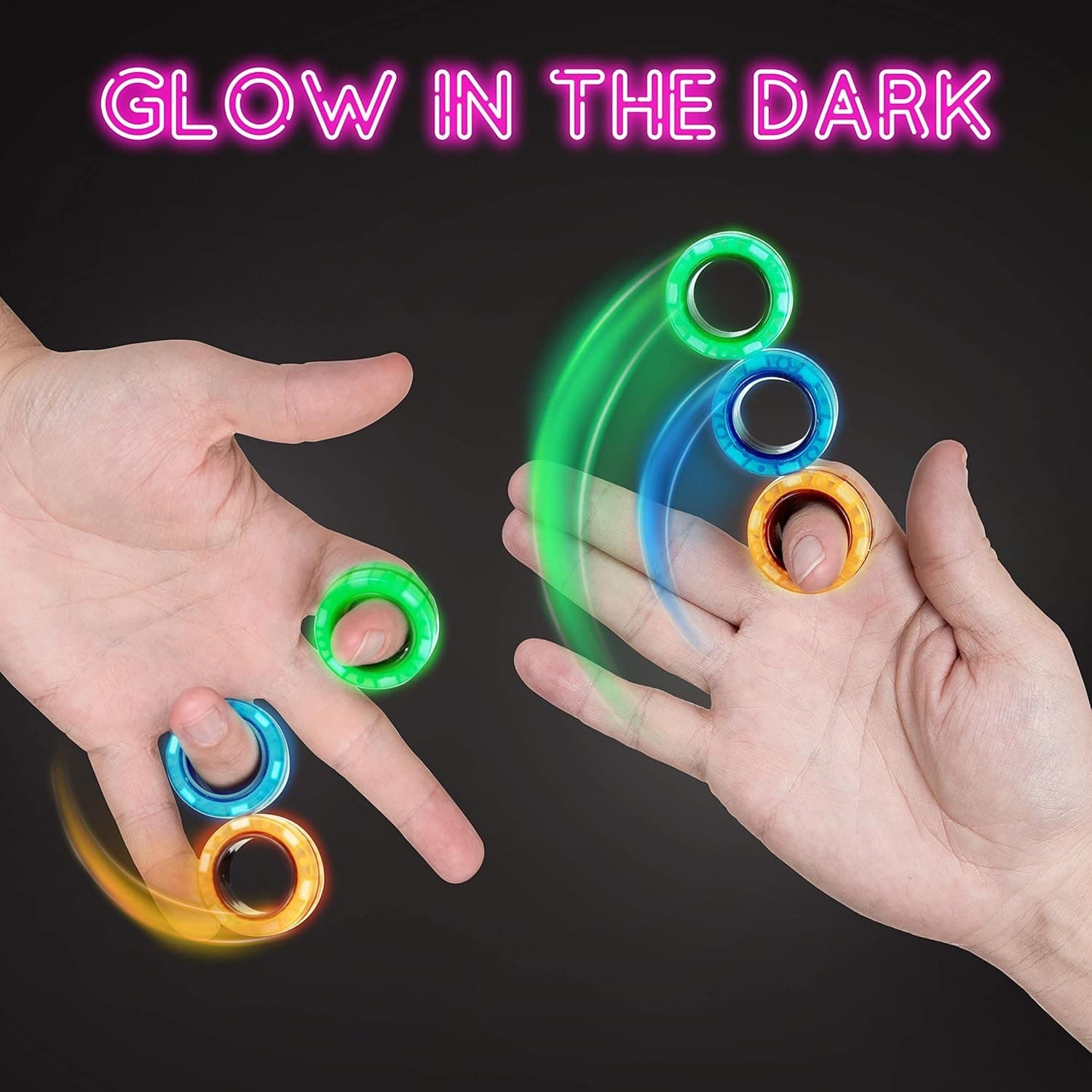 Magnetic Fidget Rings for Adults and Kids – Glow-in-The-Dark ADHD Fidget...  3