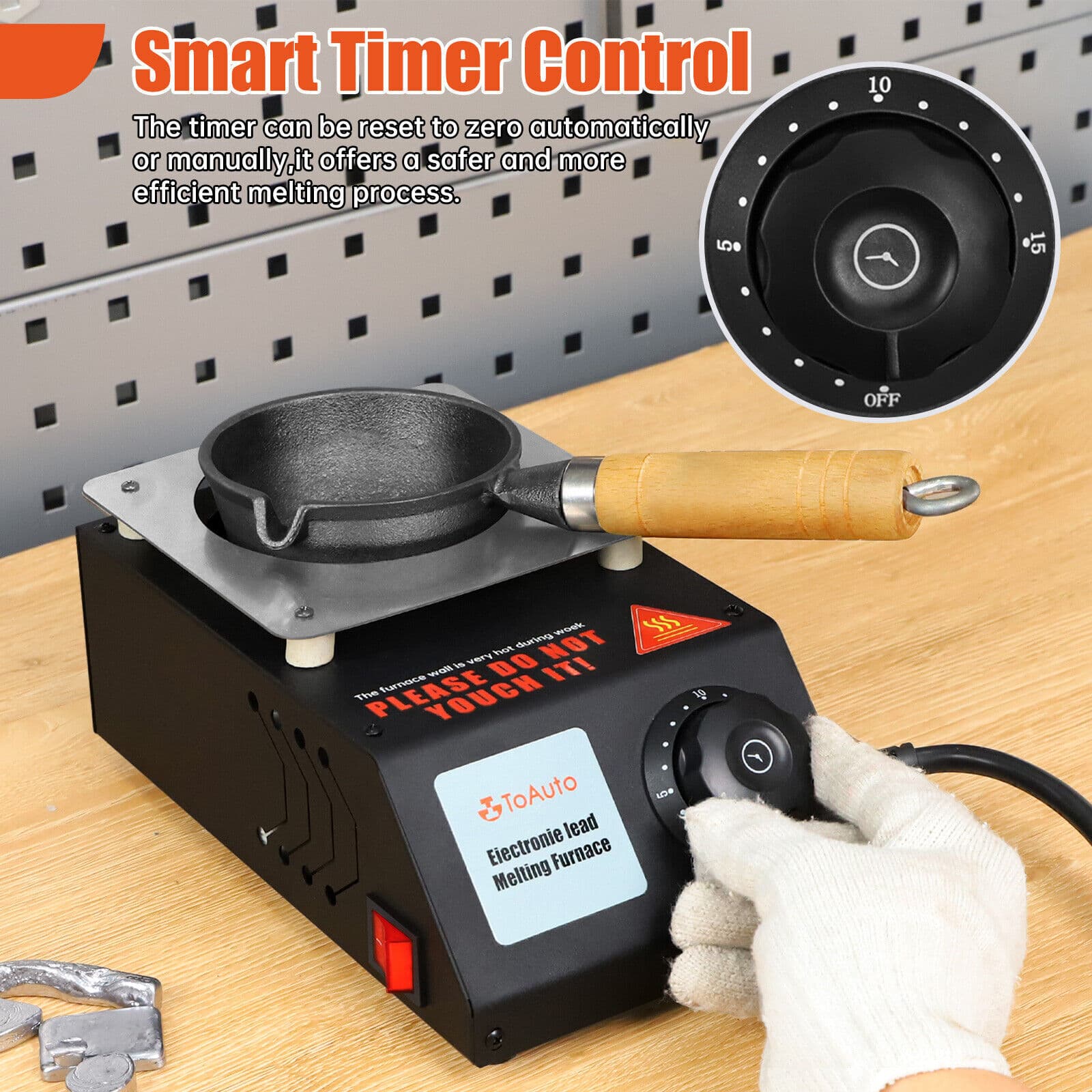 Lead Melting Pot Electric Metal Smelting Furnace for DIY Fishing Weight Mold US 3