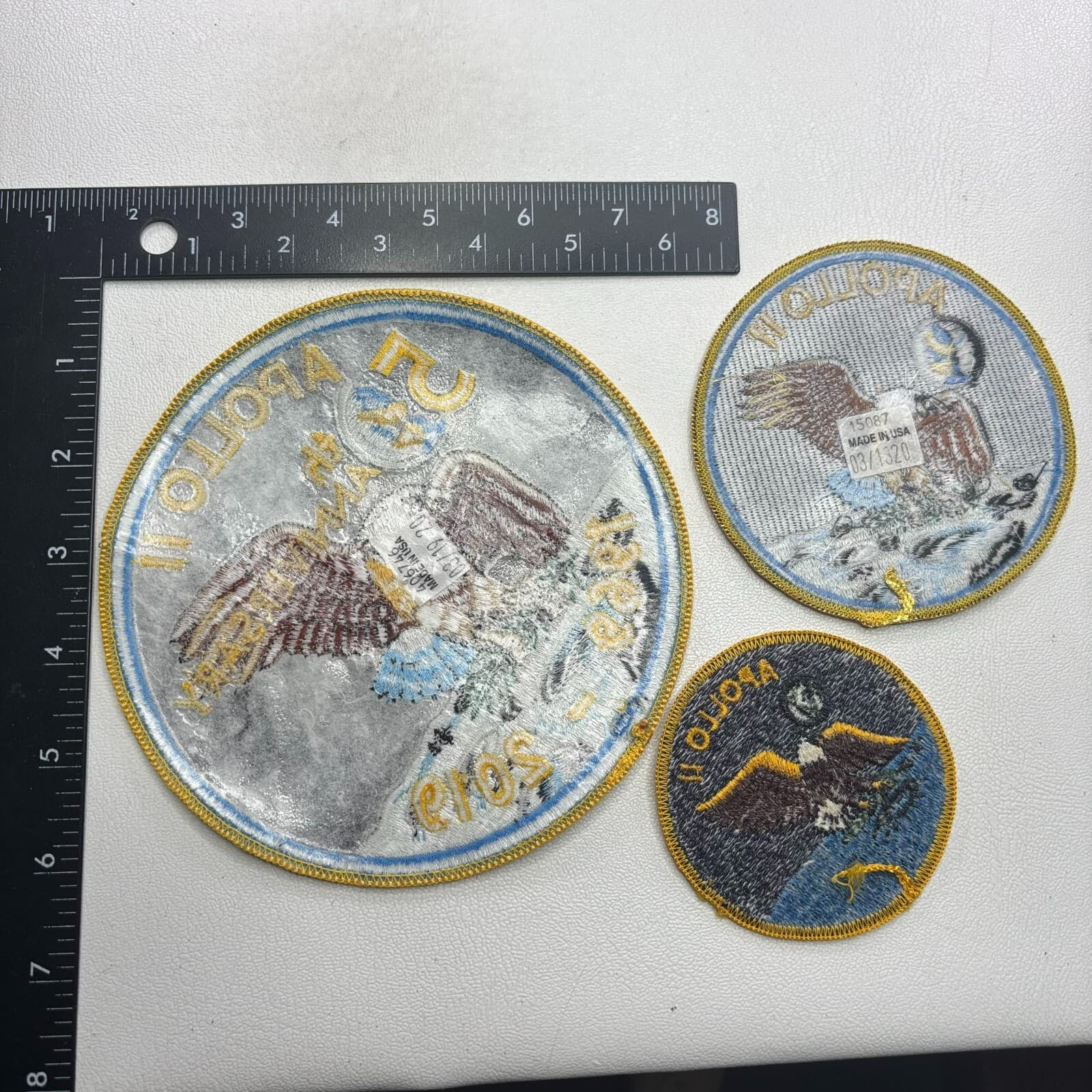 3 PATCHES LOT Inc. 50TH NASA Patch APOLLO 11 Astronauts Moon Lunar Mission 52D8 2