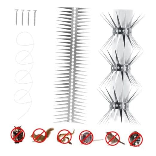 Bird Spikes - Stainless Steel Fence Spikes for Pigeons, Raccoons, Snakes 60inch