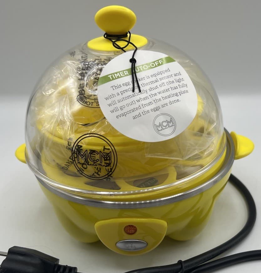 Yes Chef Rapid Egg Cooker & Poacher New Electric Yellow VTG 2