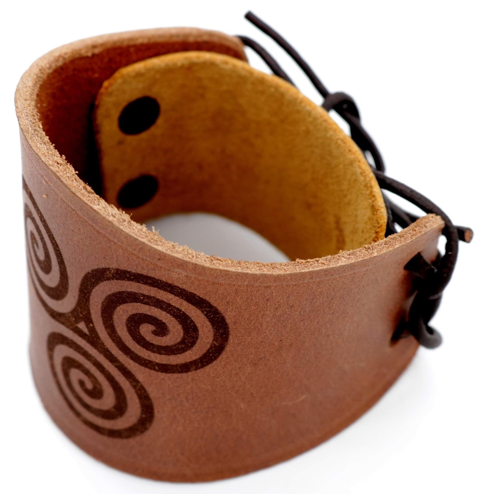 Viking Bracelet  Renaissance Braided Genuine Leather Cuff Gothic Wristband Brown 5