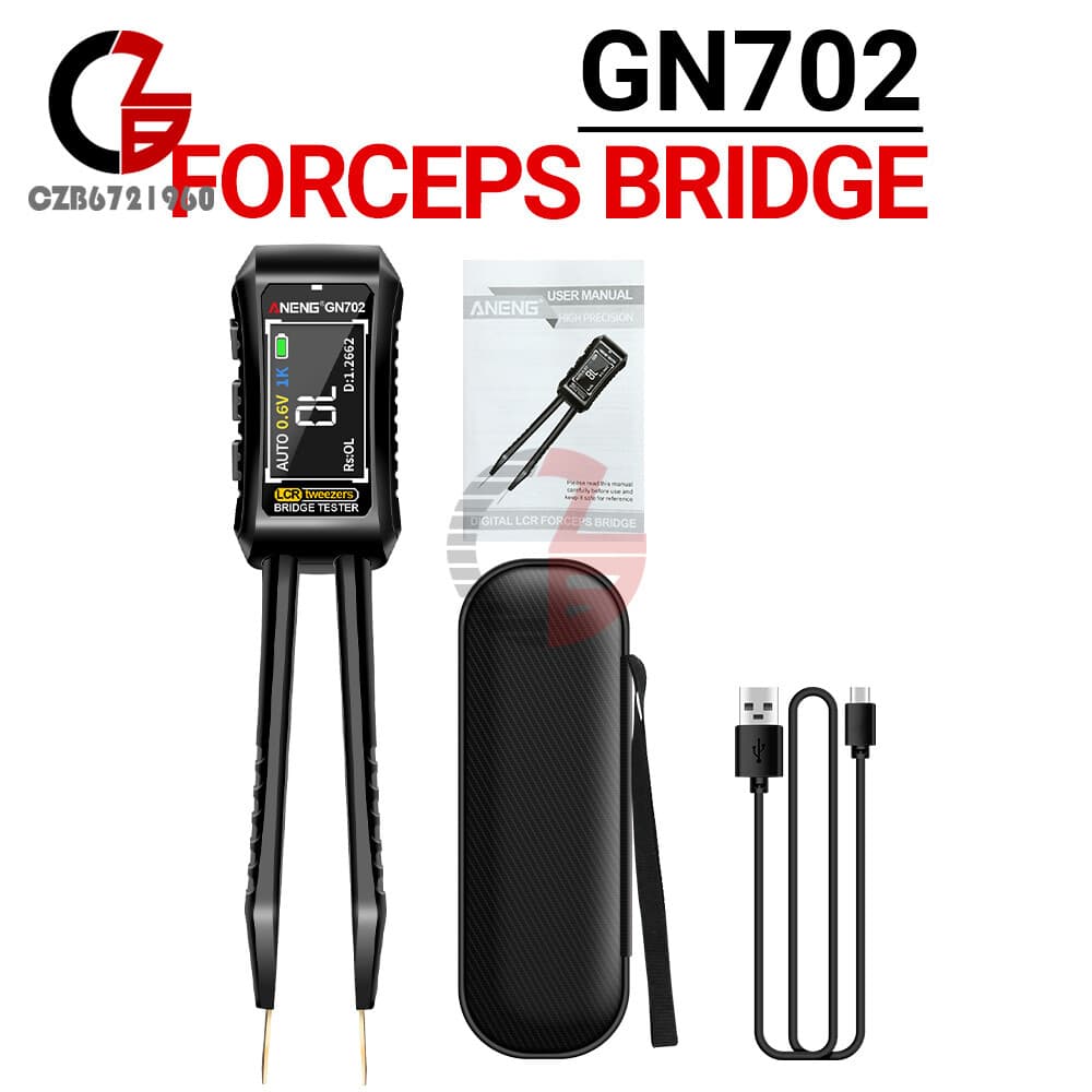 GN702 Smart Tweezer LCR Digital Bridge Meter Capacitor Inductor Component Test