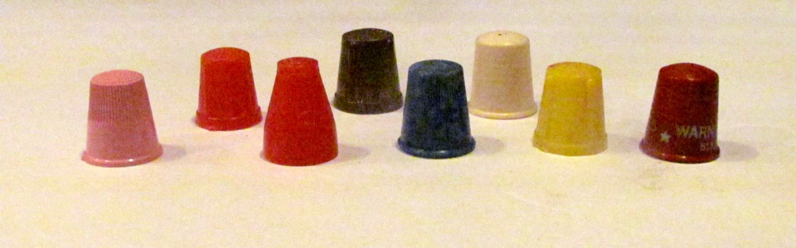 Multicolored Plastic Ridged,pointed,  WARN & WARN SHOES,  Thimbles Lot of 8 6