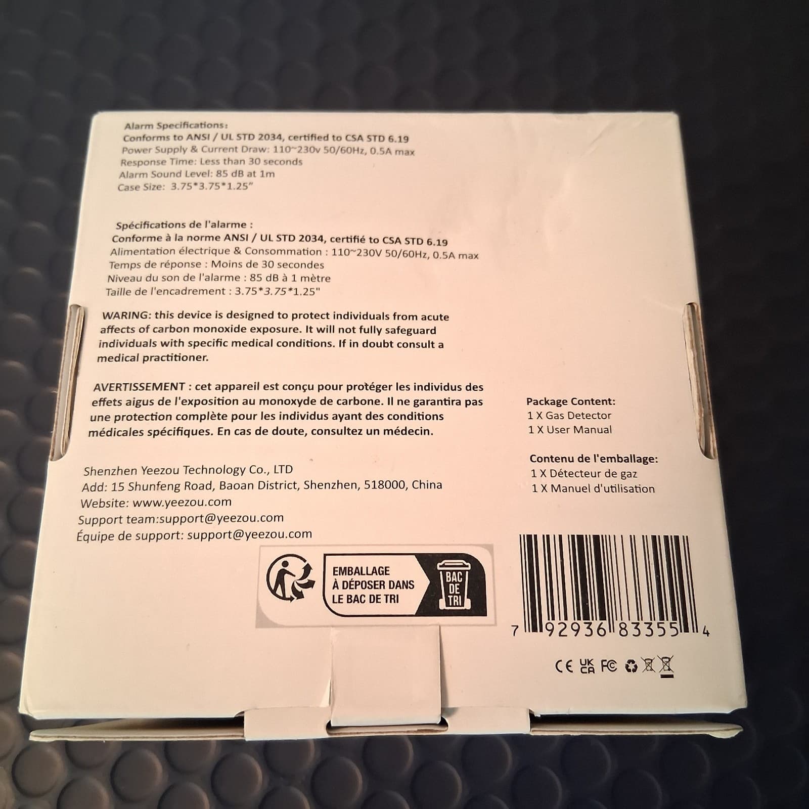 Carbon Monoxide Detector/Explosive Gas Detector Wall Plug In 100V Carbon Alarm 4