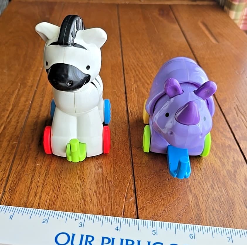 Fisher Price Amazing Animals Baby Train Giraffe Zebra on Wheels Replacement Toys 2