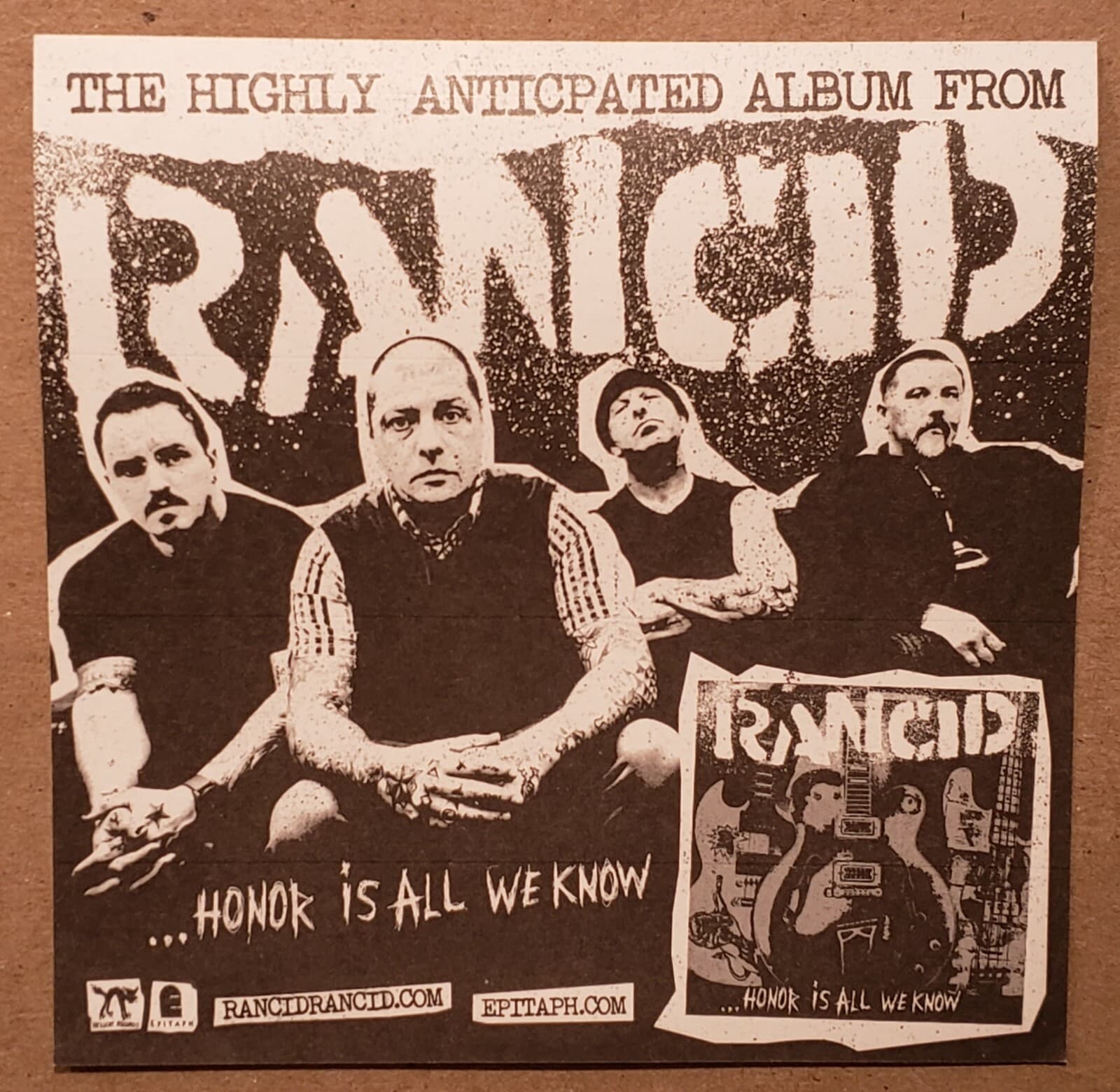 RANCID 2014 Honor Is All We Know PROMO STICKER 2
