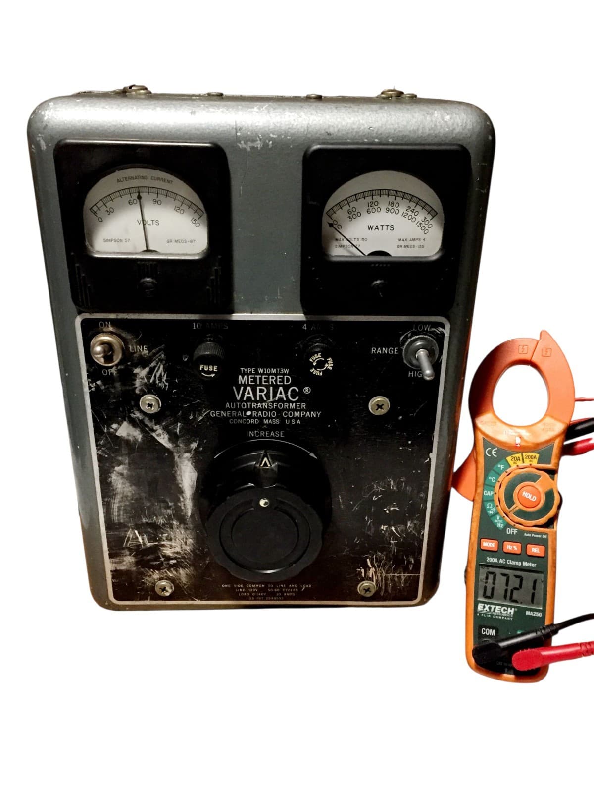 General Radio W10MT3W Metered Variac Variable Auto Transformer Tested Works 3