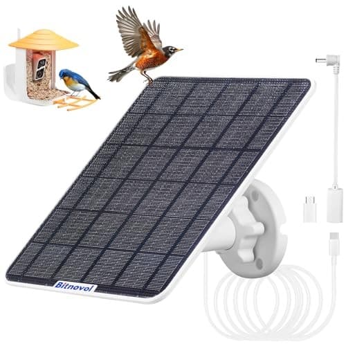 for Bird Feeder Camera - USB C Solar Monocrystalline Silicon 8W Solar Panel 4