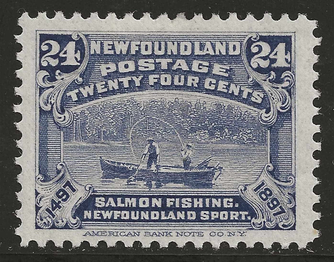 NEWFOUNDLAND #71 MH VF/XF - 24c Salmon Fishing