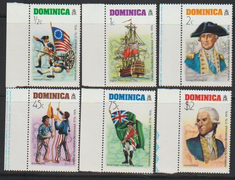 DOMINICA STAMPS 1976 ANNIVERSARY AMERICAN REVOLUTION MNH - MISC24-57