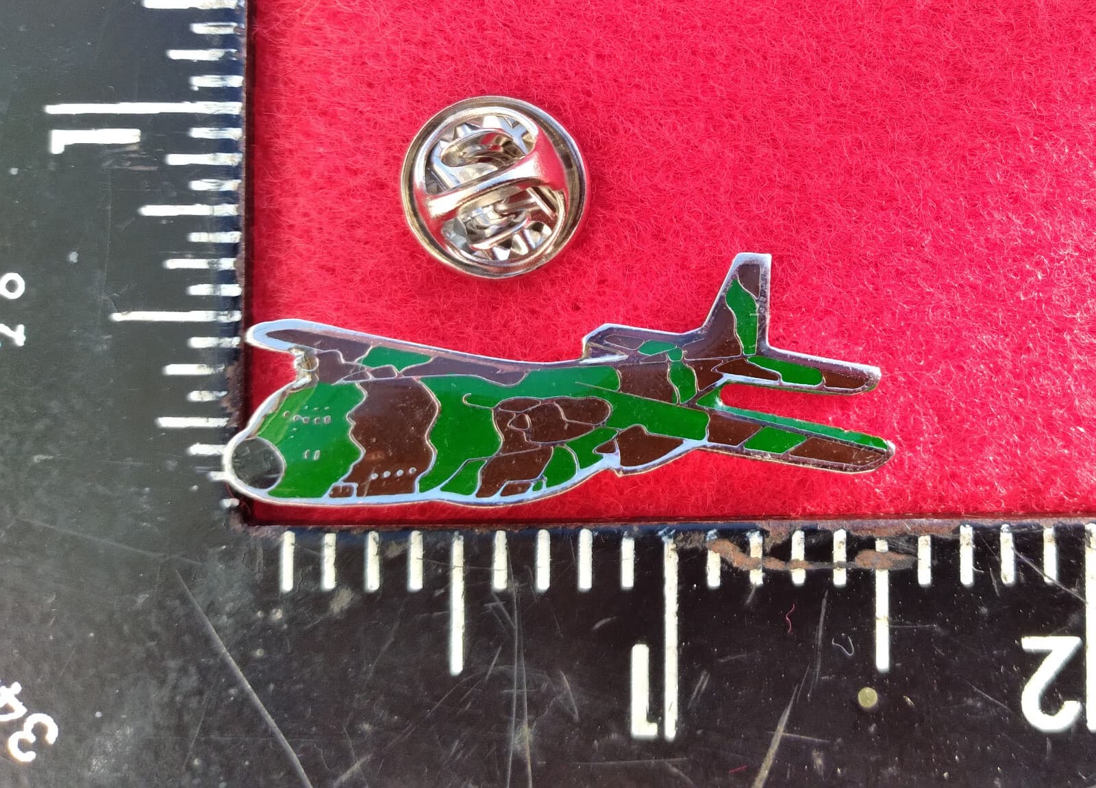 Airplane pin: Camouflage Green and Brown Enamel C-130 Hercules Hat Lapel Tie pin 2