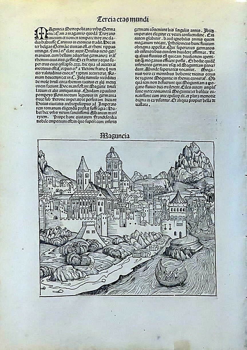 1493 NUREMBERG CHRONICLE PARIS LEAF HARTMANN SCHEDEL 1ST EDITION INCUNABLE BOAT 3
