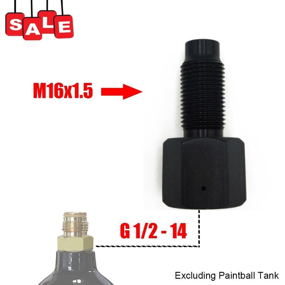 G1/2-14 CO2 Tank - 88g CO2 Cartridge Capsule M16*1.5 Threaded Adapter Converter