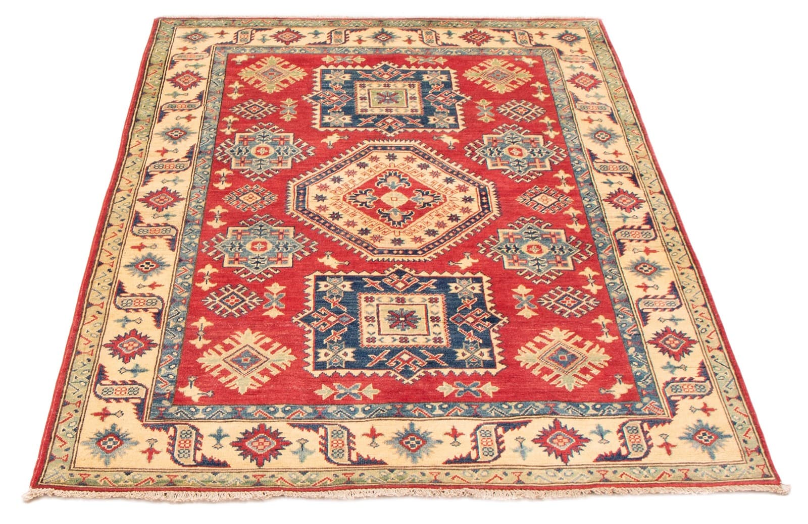 Traditional Red 5'0" x 6'7" Hand-knotted Oriental Carpet Wool Area Rug 3