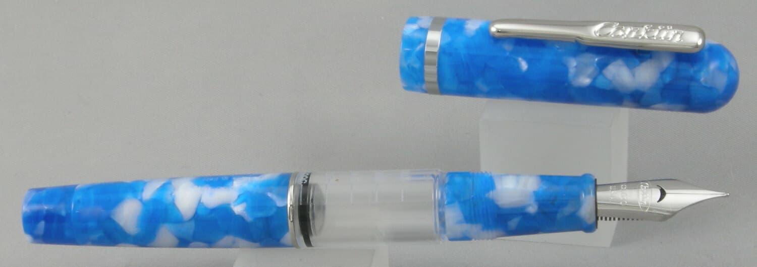 Conklin Heritage Word Gauge Blue & Chrome Fountain Pen - New - Fine Nib 2