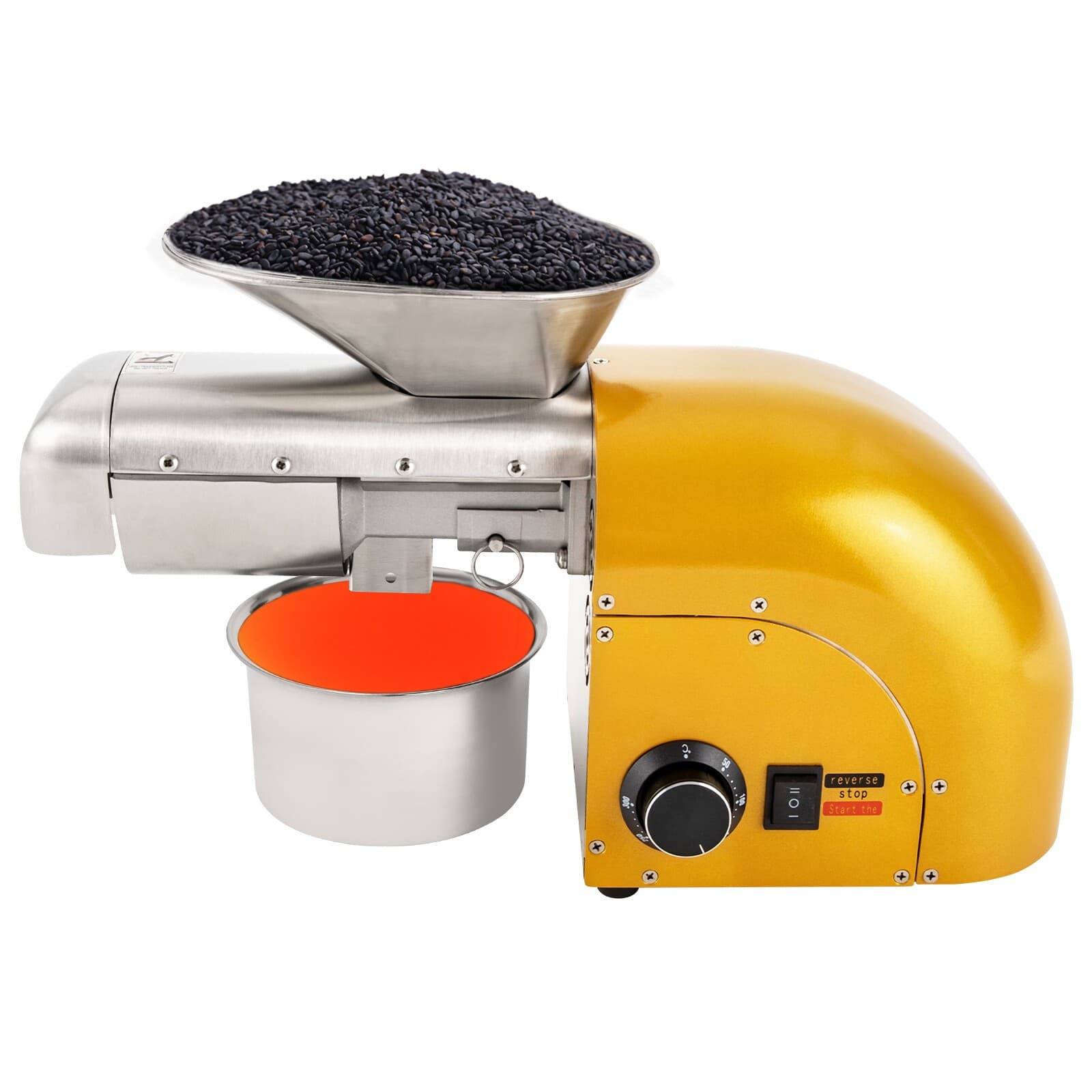 Oil Press Machine Nut Seeds Oil Extractor Beans Expeller Cold & Hot 1800W Home 4