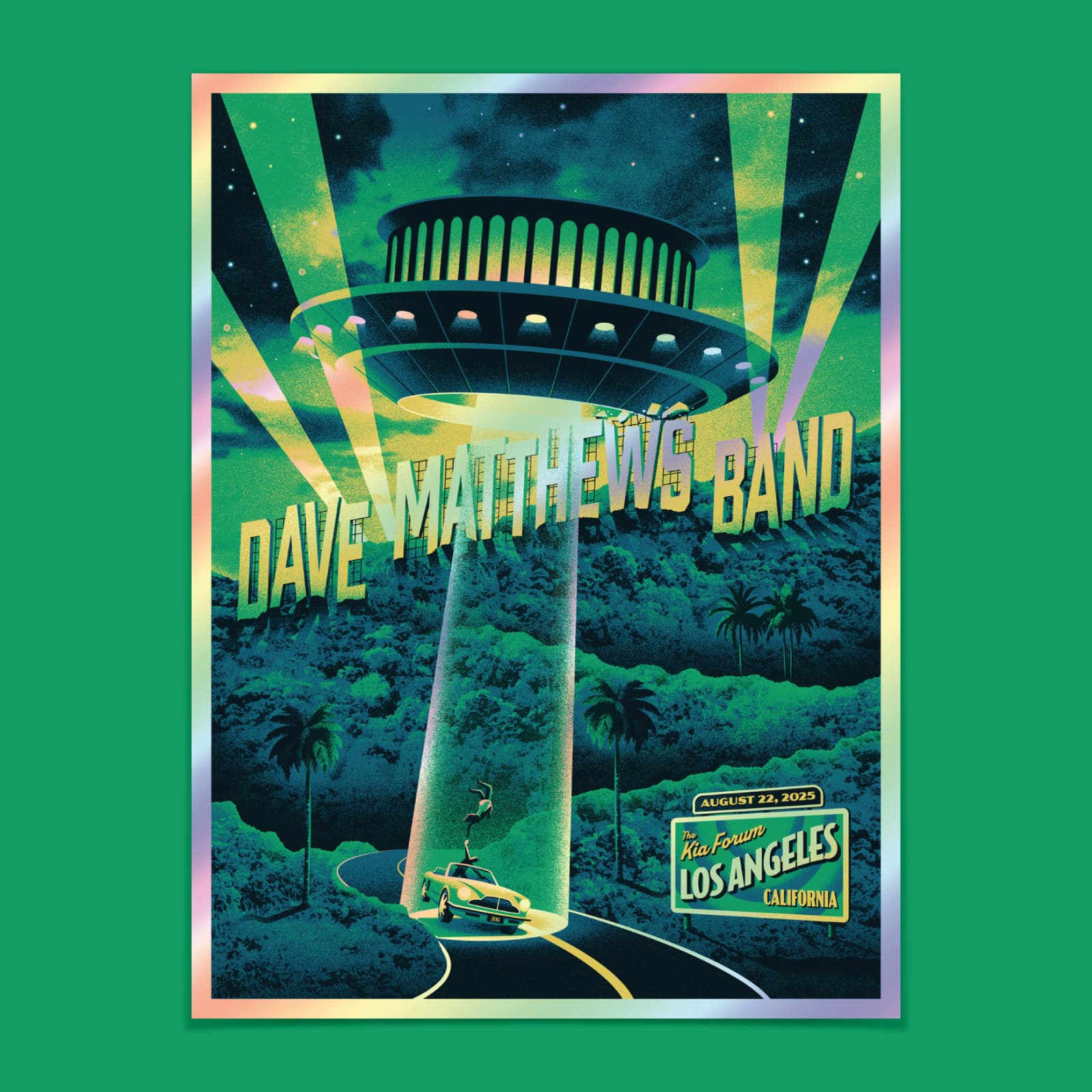 Dave Matthews Band, Los Angeles, CA Poster (Rainbow Foil Artist Edition by DKNG)