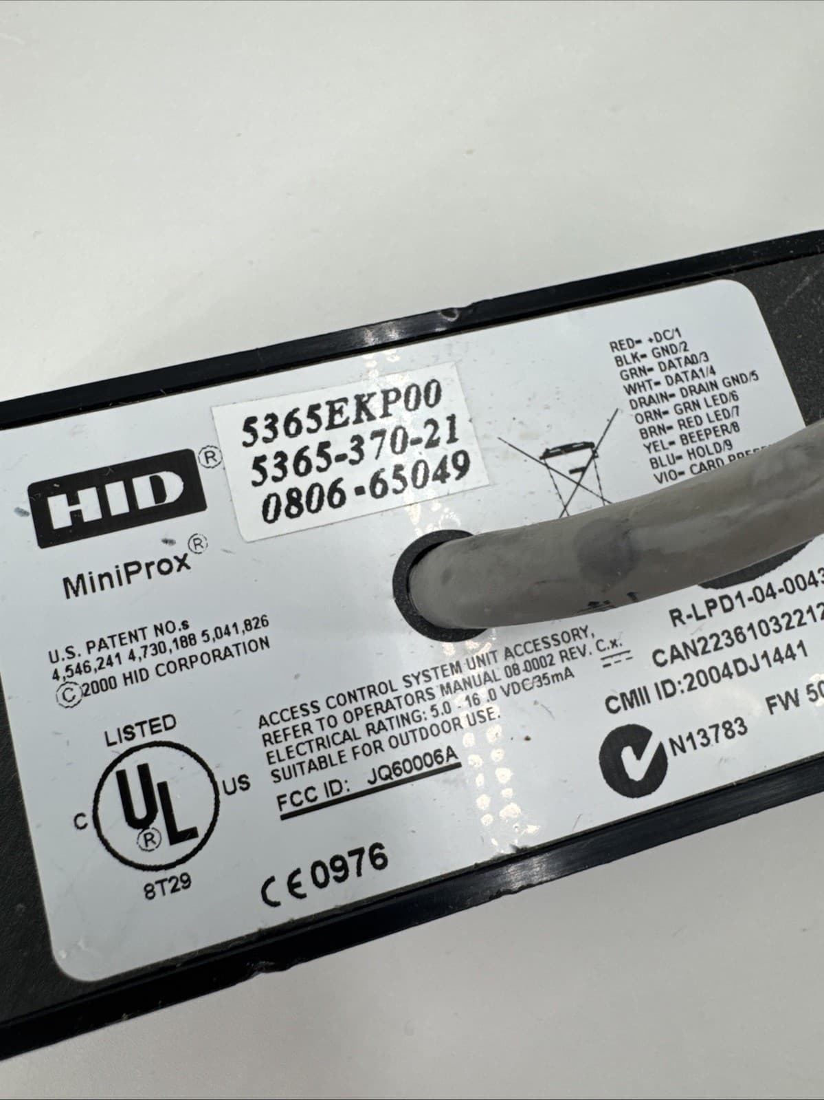 HID 5365EKP00 MiniProx 5365 Smart Card Reader-No Mounting Accessories 5