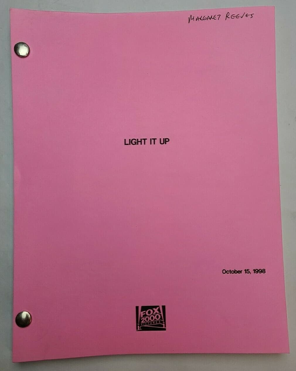 LIGHT IT UP / Craig Bolotin 1998 Screenplay, Usher & Forest Whitaker