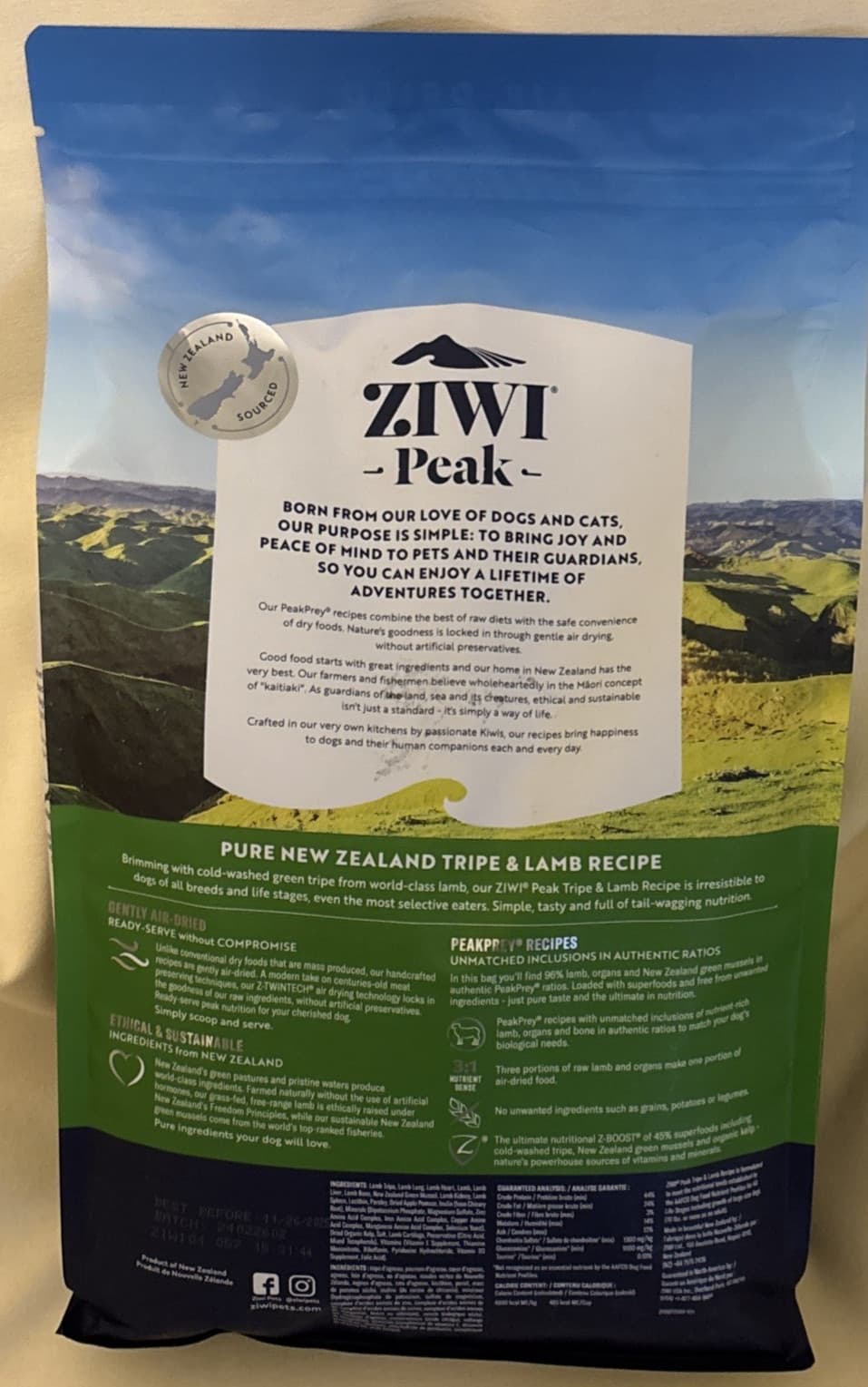 Ziwipeak Daily Cuisine New Zealand- Air Dried Dog Food - Tripe and Lamb 5.5 Lbs. 4