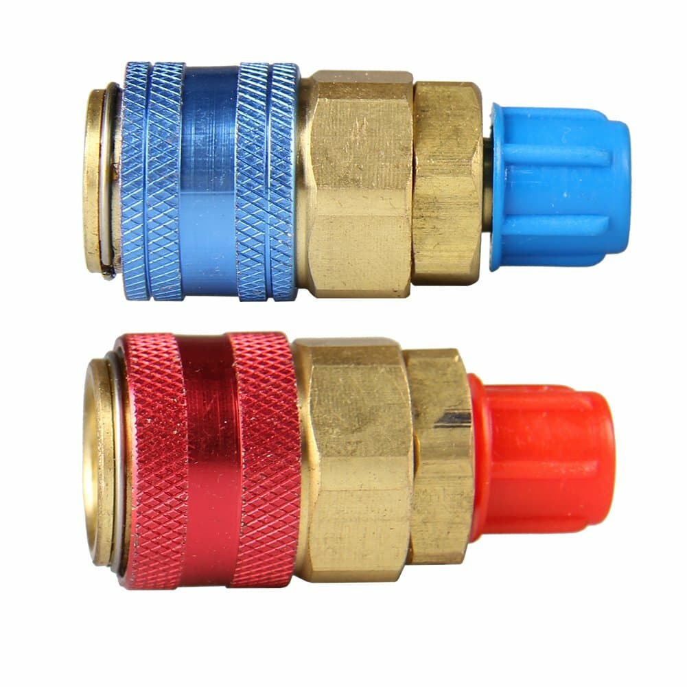 Auto A/C Manifold Air Condition Quick Connector Coupler High Low Adapters Kit 2