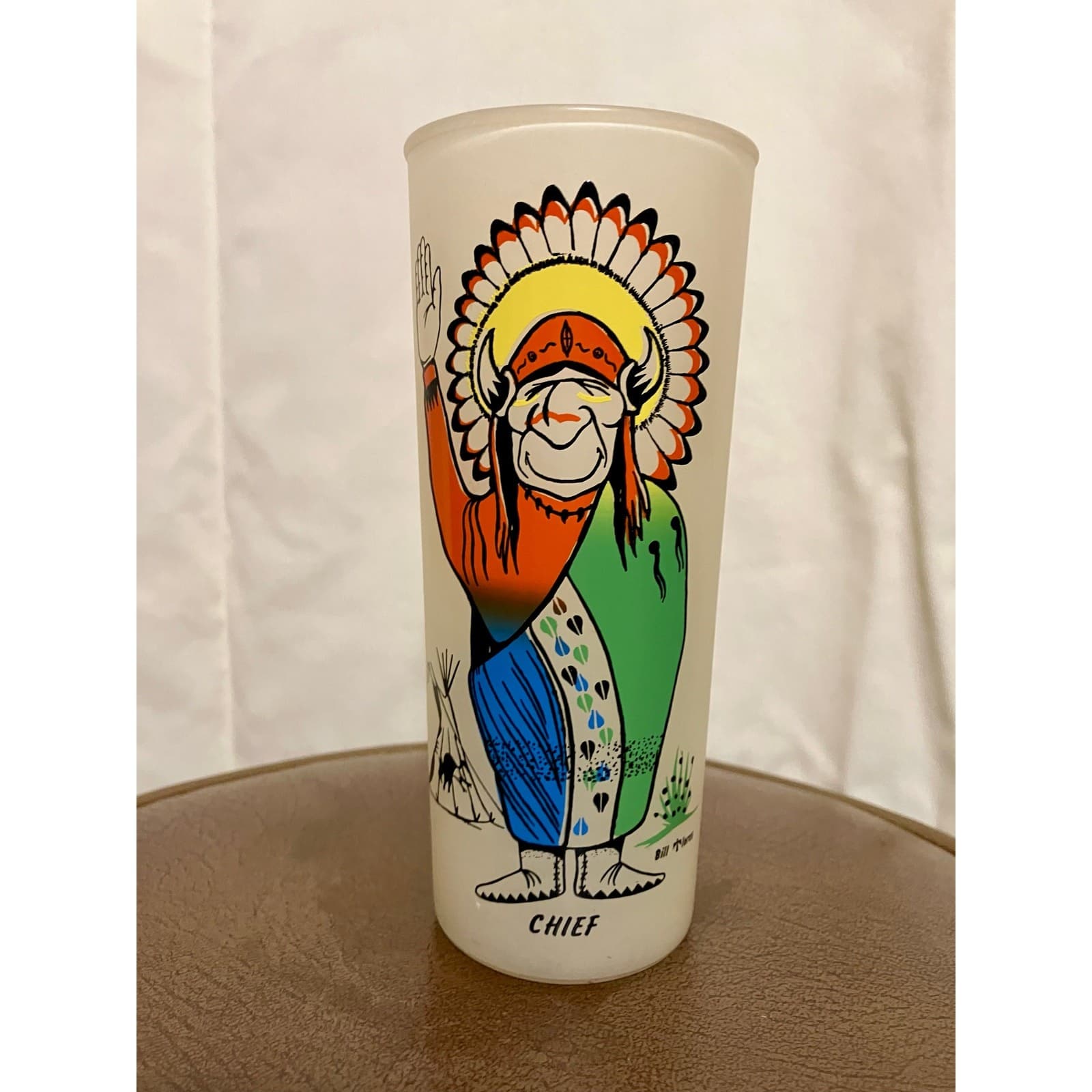 Vintage Native American Frosted Glasses.  2