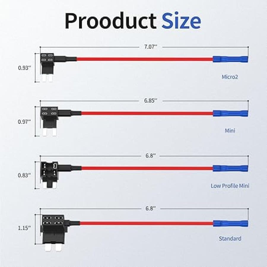 36PCS Fuse Tap 12V 4 Types Add a Fuse Kit with 5A 10A 15A 20A Fuse QSACC-9PCS 3