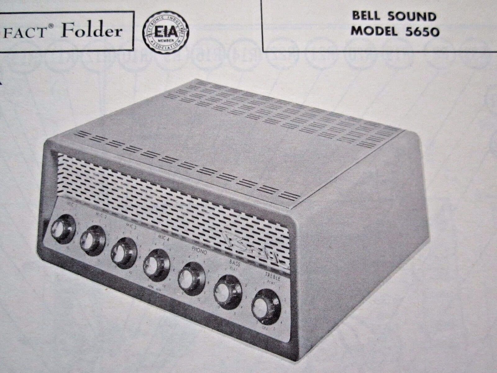 BELL SOUND 5650 AMP AMPLIFIER PHOTOFACT