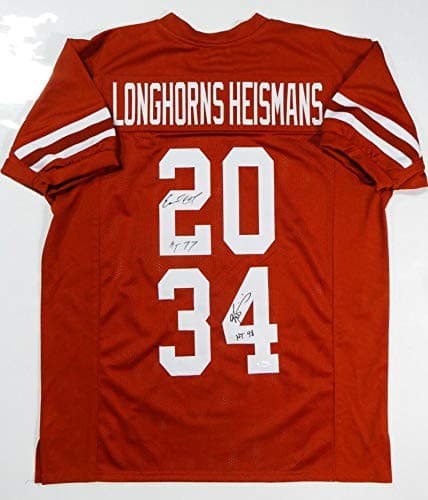 Earl Campbell Ricky Williams Autographed Orange College Jersey W/ HTs- JSA W Aut 4