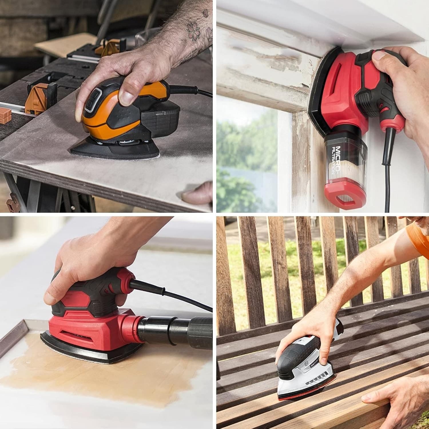 Mouse Sanding Pads Hook Loop Sandpaper 120 Grit for Black+Decker Detail Sander 4