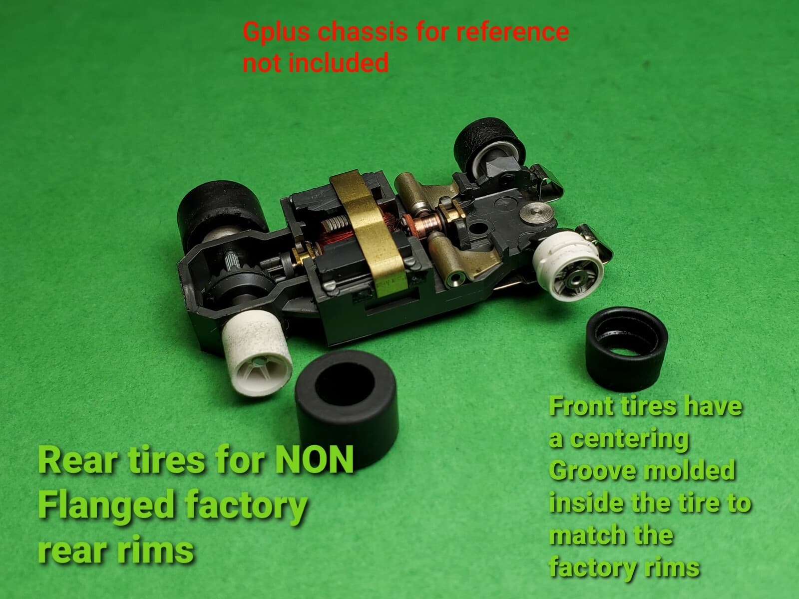 AFX G+ G-PLUS AURORA LOW profile FRONTS & REARS Upgrade Set 16 HO Slot Car tires 3