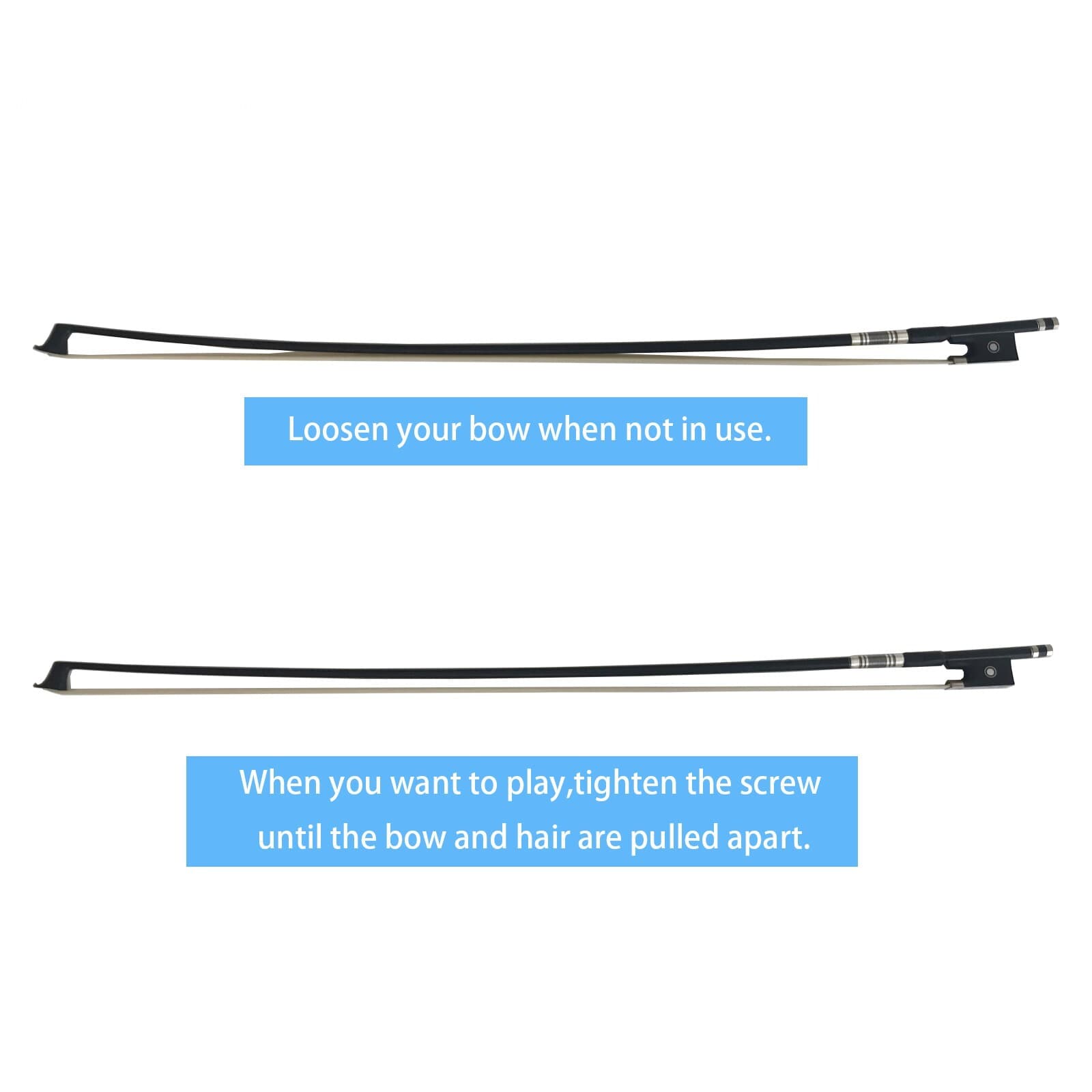 Black Carbon Fiber Violin  bow 4/4 Full Size  2