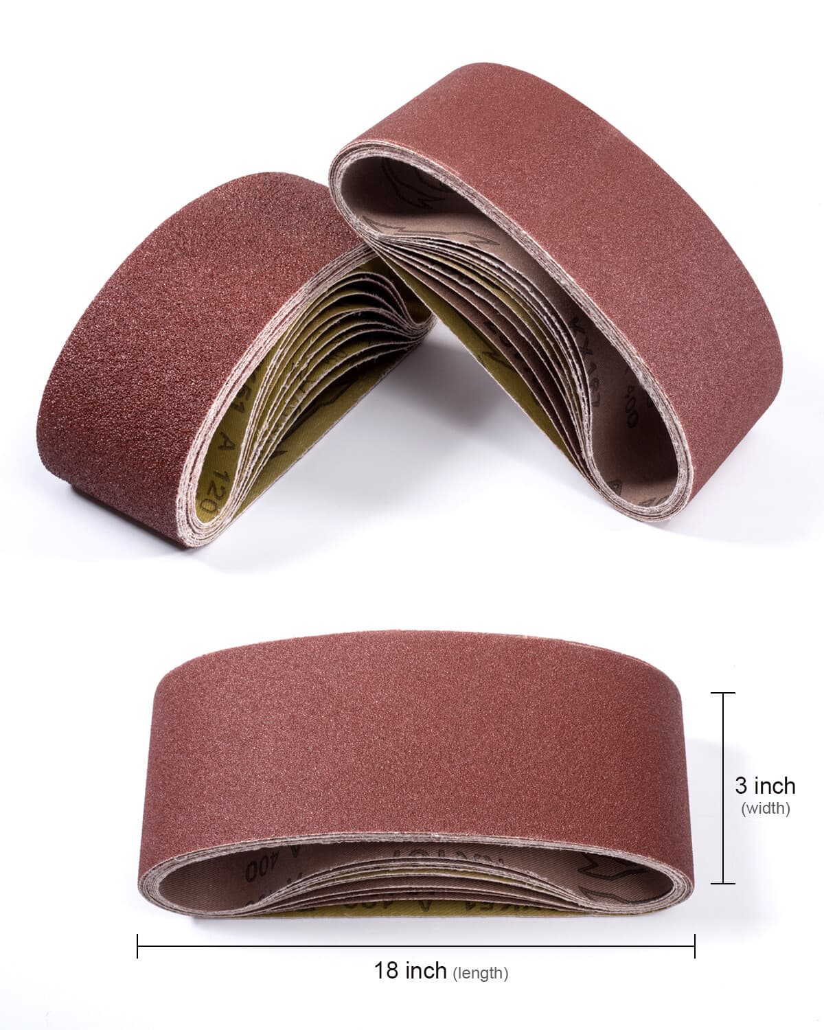 54 PCS Sanding Belts 3x18 in 40-400 Grit Portable Belt Sander Sandpaper Assorted 6