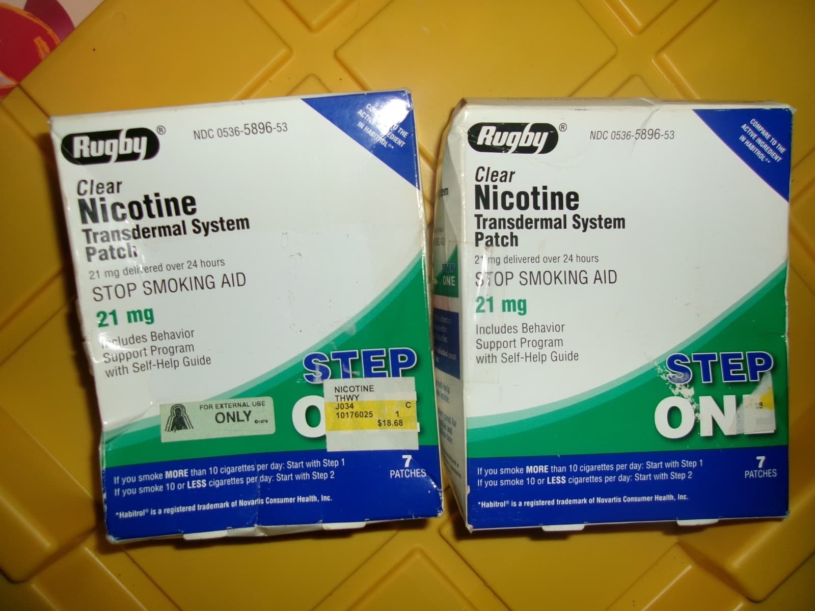 New In Box Rugby 21mg Nicotine Transdermal System Patch - 14 Count Exp 1/26 2