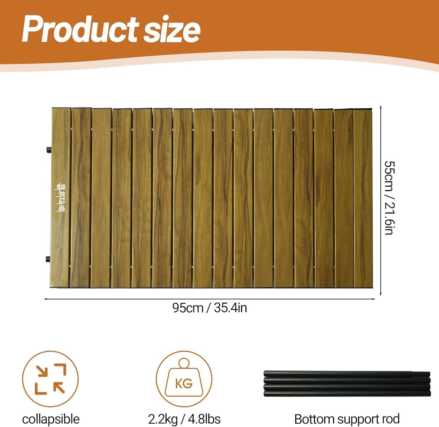 Aluminum Alloy Steel Collapsible Board Desktop Folding Table for Garden Cart 2